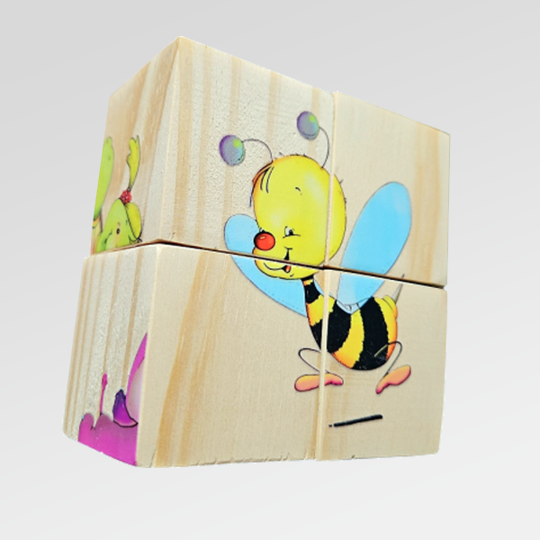 Producto - Rompecabezas de madera 4 BLOQUES - 9 x 9 cm - Juguete Didáctico