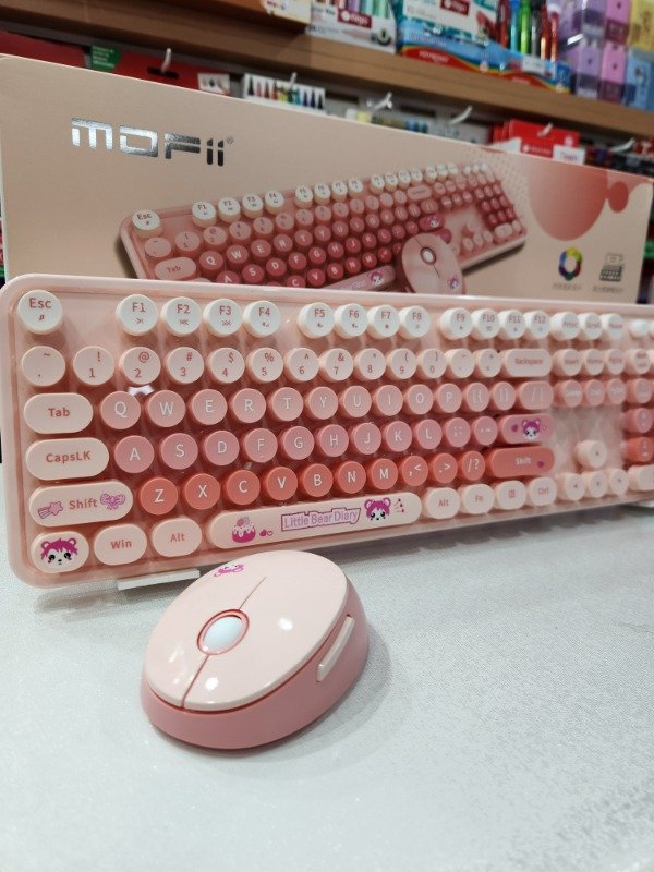 Producto - Teclado inalámbrico c/mouse rosa bluetooth