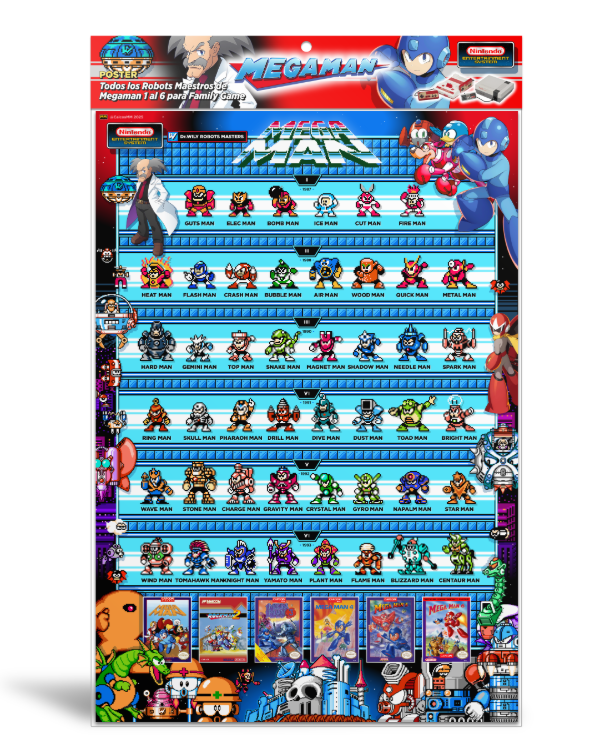 Producto - Poster / Robots Maestros de Megaman 1 al 6 para Family Game