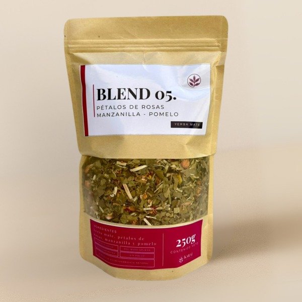 Producto - Blend 05. Yerba Mate con Pétalos de Rosa, Manzanilla y Pomelo 250 g