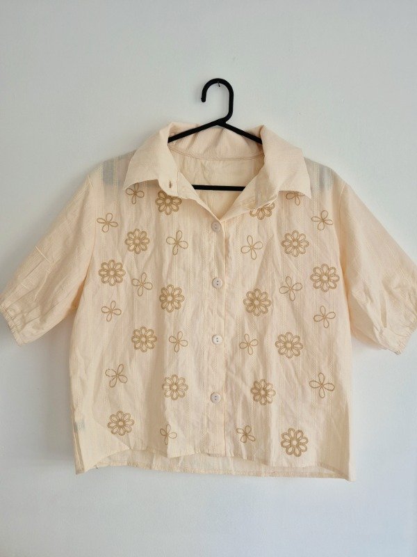 Camisa Bordada Beige