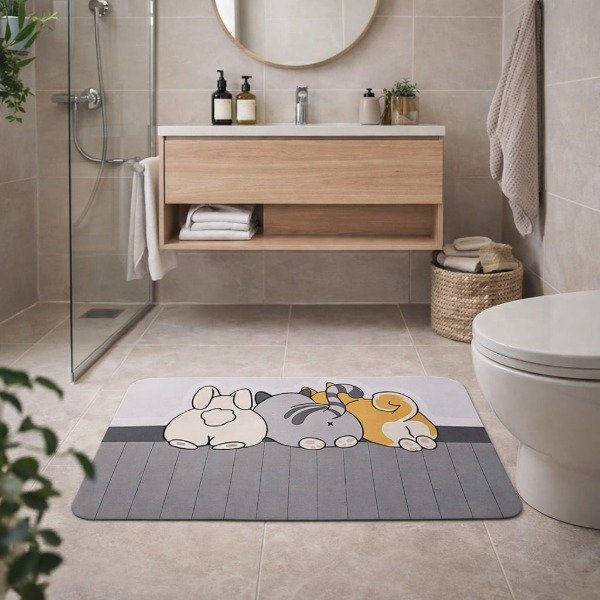Producto - Alfombra de baño Animalitos antideslizante