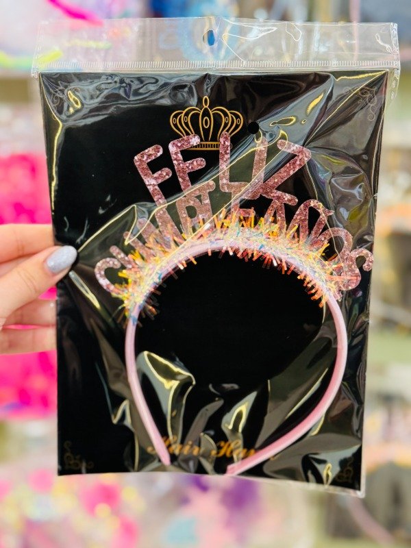 Producto - Vincha con flecos tornasol FELIZ CUMPLEAÑOS - 3