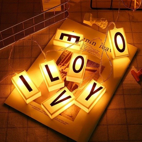 Producto - Tira guirnalda luces LED con letras