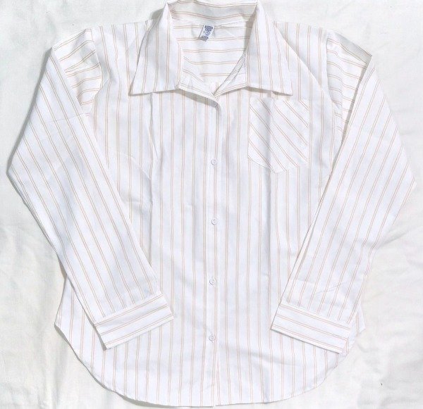 Producto - Camisa fibrana rayada (blanco/beige)