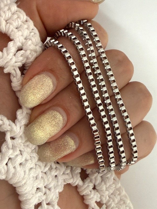 Producto - C436 Cadena cuadrada grosor 2.5 largo 70 cm acero quirúrgico