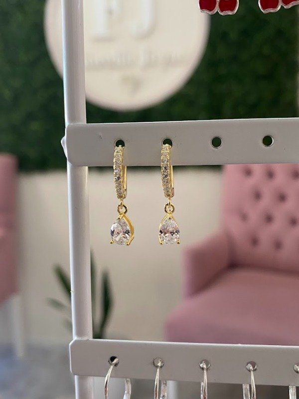 Producto - Argollas colgantes gota gold