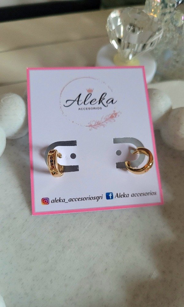 Producto - Argollas(1.0mm)tira de strass de colores de acero dorado - 1