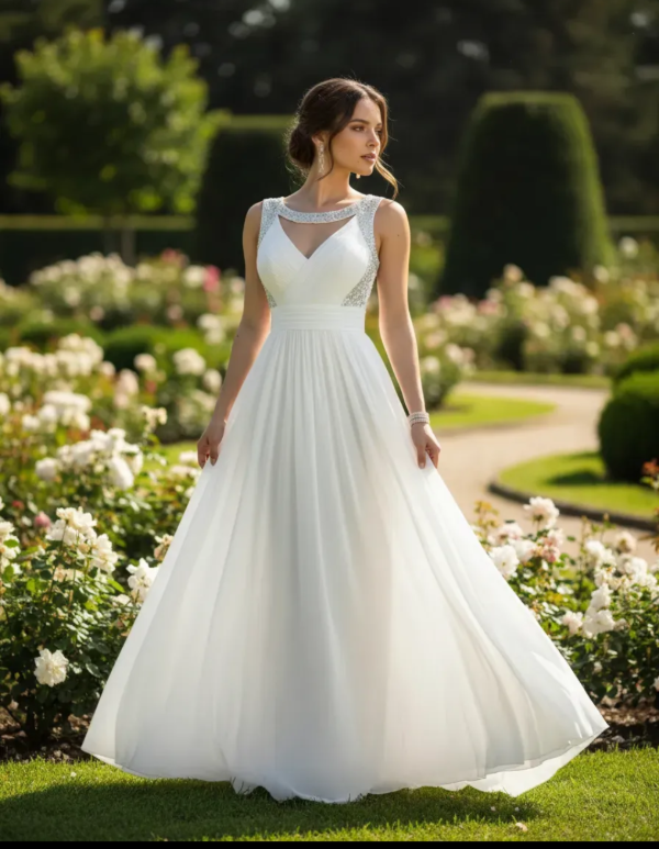 Producto - Vestido Largo Novias Blanco con Strass