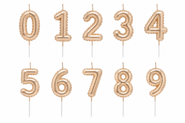 Producto - VELA NUMERO GLOBITO DORADO (elegir numero)