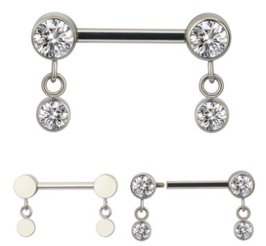 Producto - Pezonera zirconias colgantes