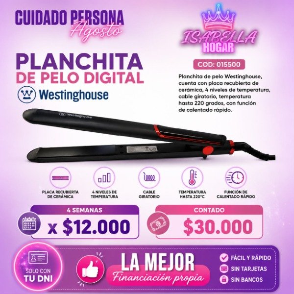 Producto - PLANCHITA DE PELO DIGITAL WESTINHOUSE