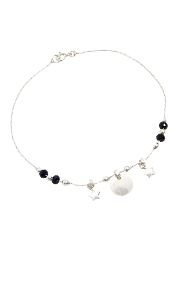 Producto - Tobillera con estrellitas y cristales negros