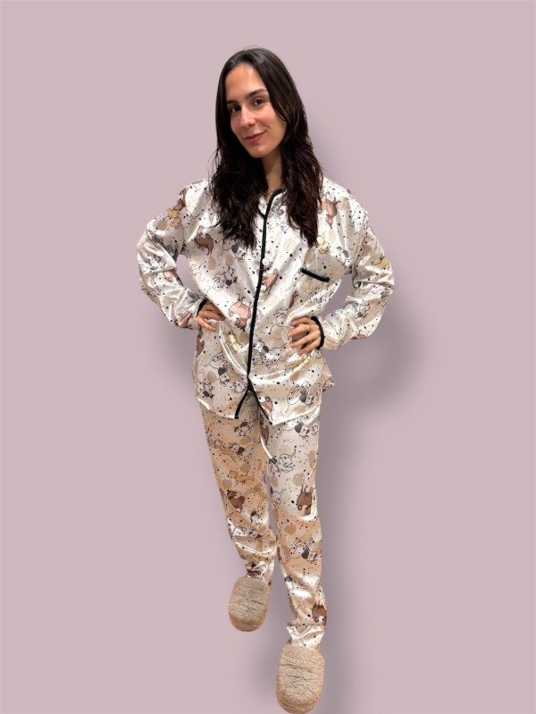 Producto - Pijama Camisero Satén Dalmata