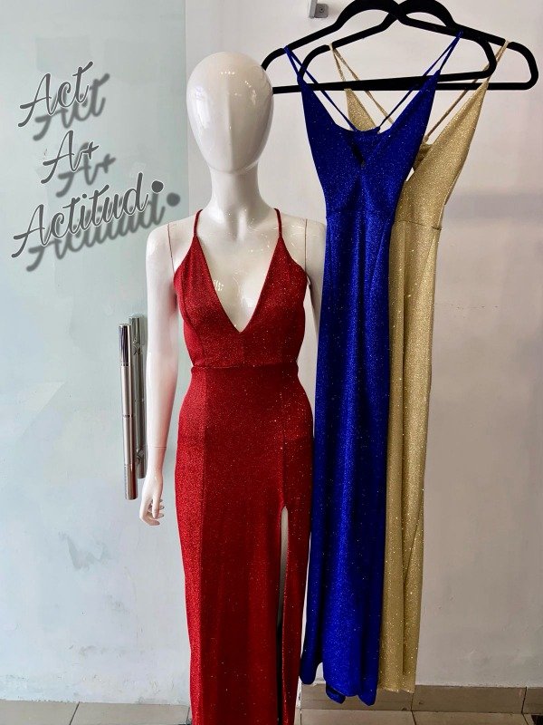 Producto - VESTIDO GLITER FRUNCE ATRAS