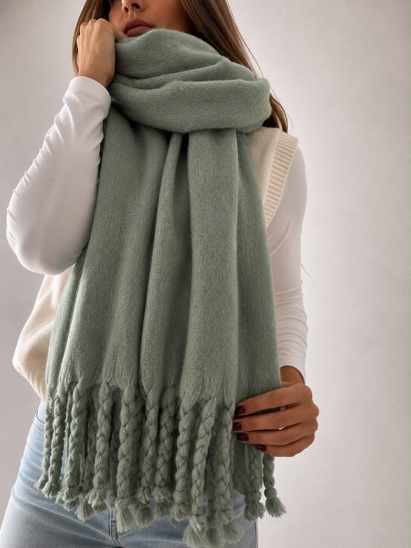 Producto - BUFANDON NUBE - VERDE SAGE