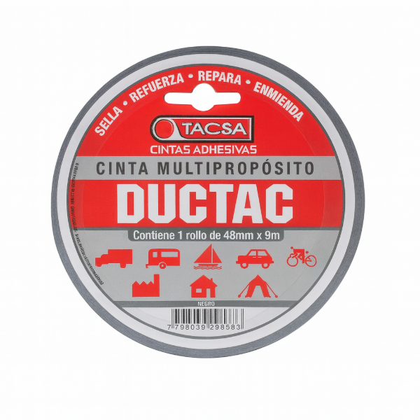 Producto - Cinta Tacsa Duck Tape 9 Metros Colores Reforzada tramada tela