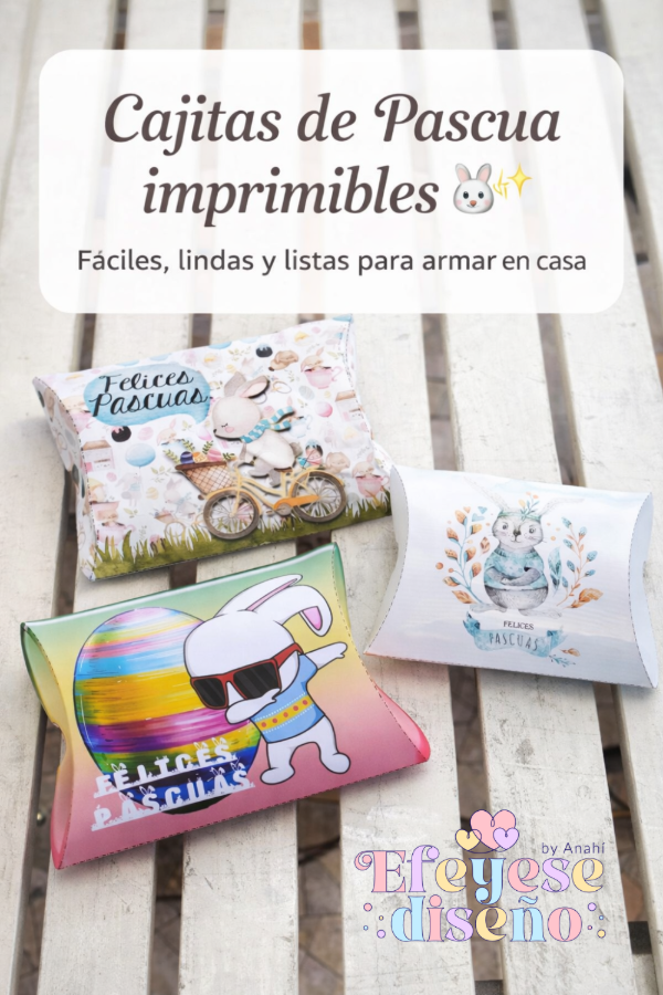 Producto - Cajitas de pascua imprimible pillow box para regalar A4 descargable