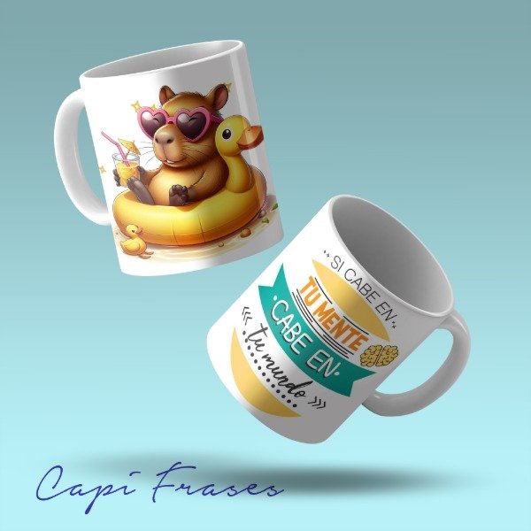 Producto - TAZA -CAPIBARA CON FRASES-DISEÑO SUBLIMADO - 0
