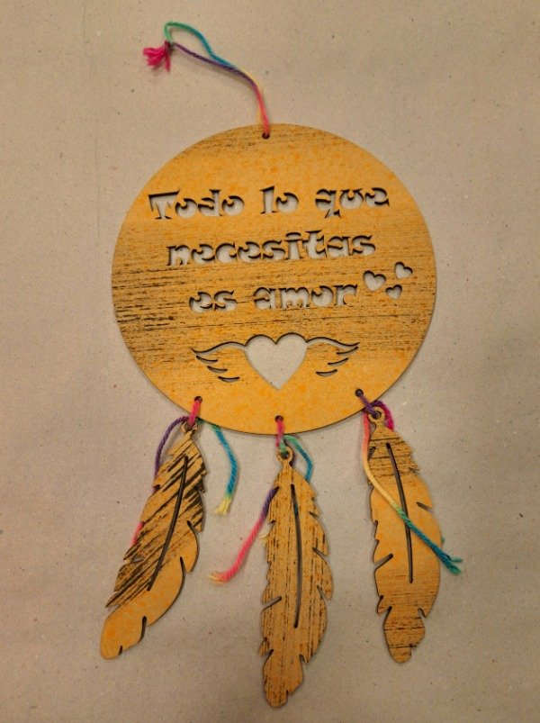Producto - Atrapasueño Fibrofacil (MDF) pintado 30 cm "Todo..."