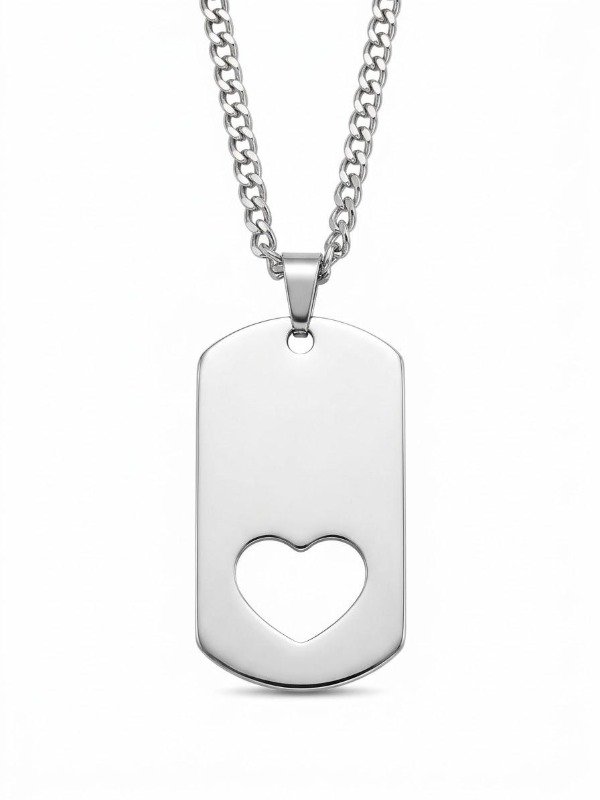 Producto - PLACA ACERO CORAZON CALADO CON CADENA - 0