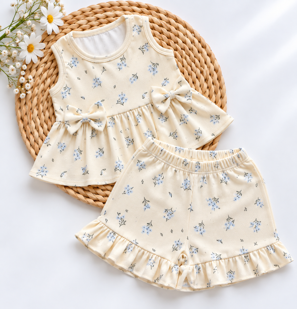 Producto - CONJUNTO FLOWY AMARILLO (MUSCULOSA + SHORT)