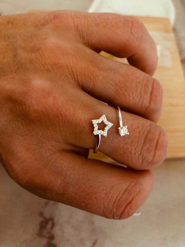 Producto - Anillo Regulable Star micropave Plata 925