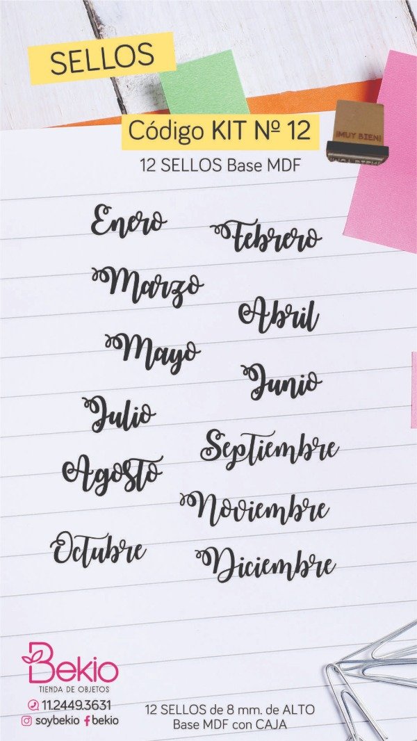 Producto - Kit 12 - Sellos Meses del Año