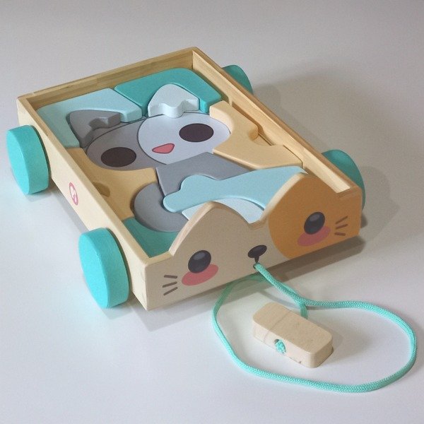 Producto - Carrito de Arrastre con 15 piezas de puzzle. - 0