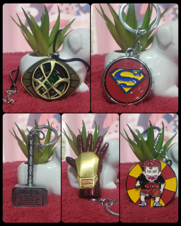 Producto - Llavero y Collar Metalico Marvel, DC y Slam Dunk
