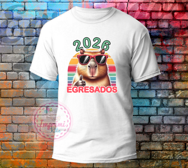 Producto - Plantillas Egresados 2026 Remeras Capibara Primaria Secundaria #37