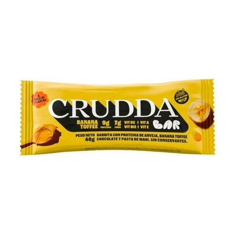 Producto - Barra proteica VEGANA sabor banana toffee x40gr - Crudda