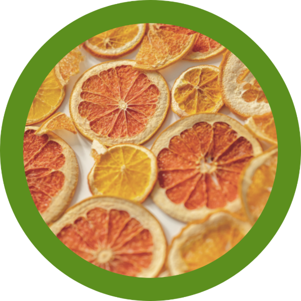 Producto - Rodajas de naranja, limón, lima y pomelo  25 gr (a elección)