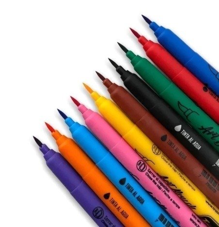 Producto - Marcadores Punta pincel colores clasicos x6 TRABI - 2