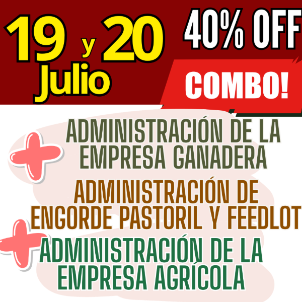 Producto - COMBO 3 CURSOS: Admin Ganadera + Engorde Pastoril y Feedlot + Admin Agrícola
