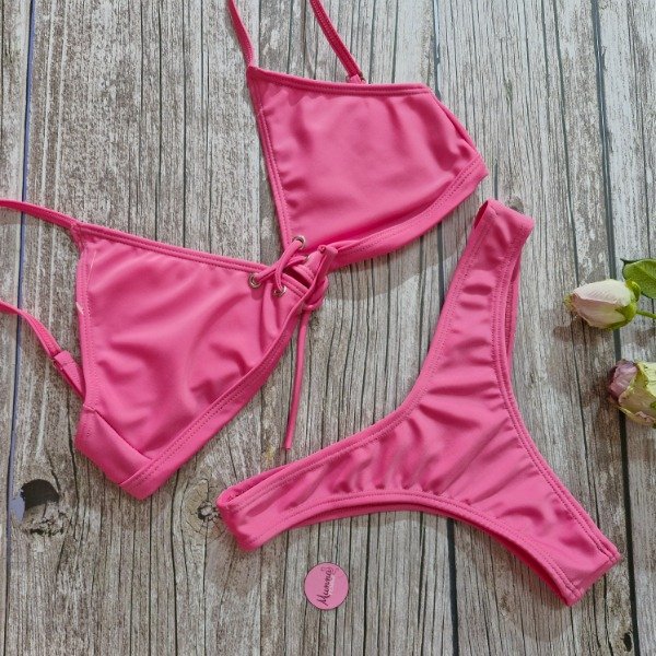 Producto - Bikini Cordón rosa - talle 85