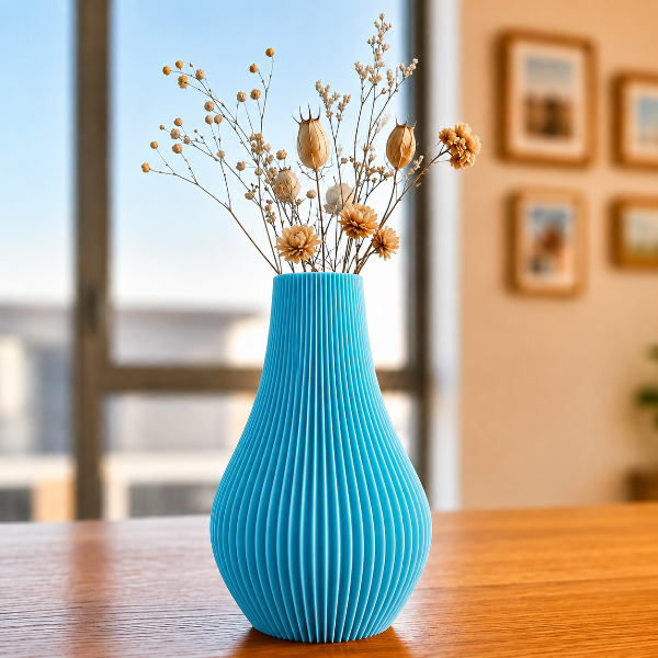 Producto - Florero Acanalado - Jarrón Decorativo para Flores Secas (19 cm) - 4
