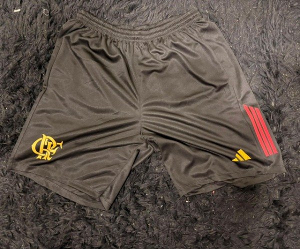 Producto - SHORT FLAMENGO NEGRO ESCUDO DORADO