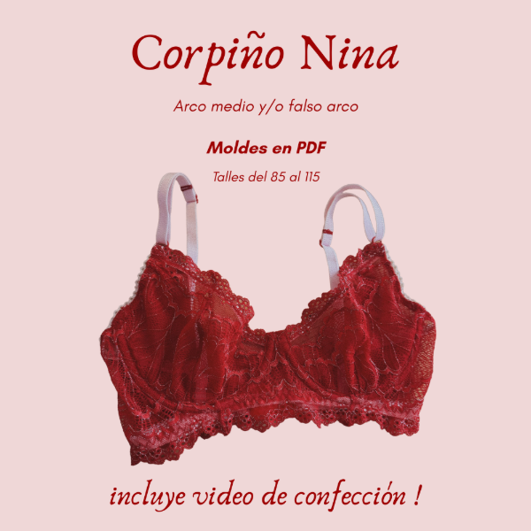 Producto - En promo! Molde PDF - Corpiño Nina // Arco medio o falso arco - leer descripción