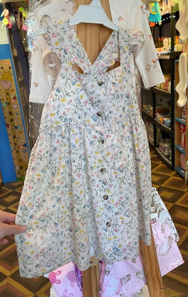 Producto - Vestido cheeky con volados y flores talle 3 (2 a 3 años)