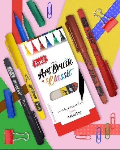 Producto - Marcadores Punta pincel colores clasicos x6 TRABI