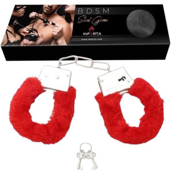 Producto - Esposas Metal Peluche Roja