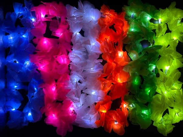 Producto - Collar Hawaiano Simple Led x 12