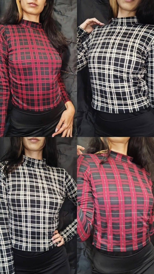 Producto - Camiseta polera cuadrillé (cerrado)