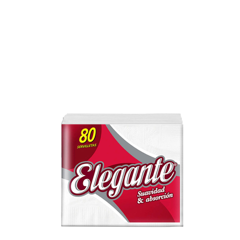 Producto - SERVILLETA 33x32 ELEGANTE BLANCA x paq de 80 unid cod 941