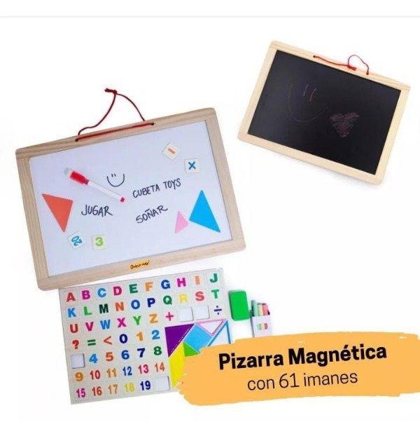 Producto - PIZARRA DOBLE- IMANTADA Y PARA TIZA