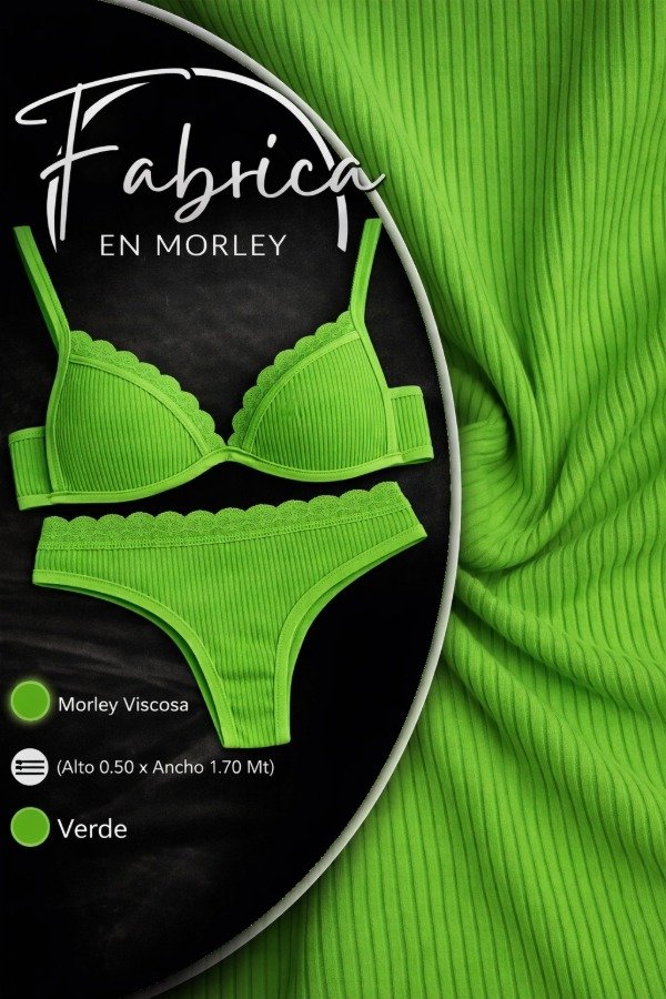Producto - Morley Viscosa Verde. Ancho: 1.70 mt. (por 1/2 metro)