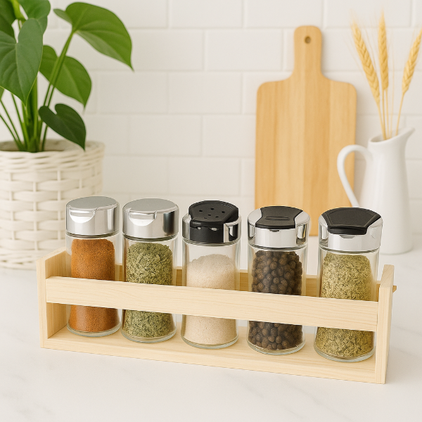 Producto - SET 5 ESPECIEROS EN BASE DE MADERA