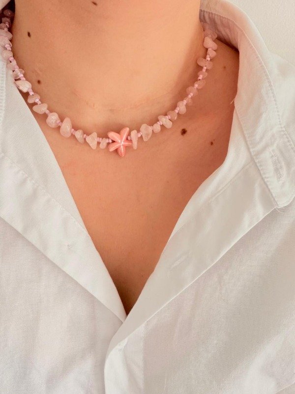 Producto - Collar cuarzo rosa estrella - 1
