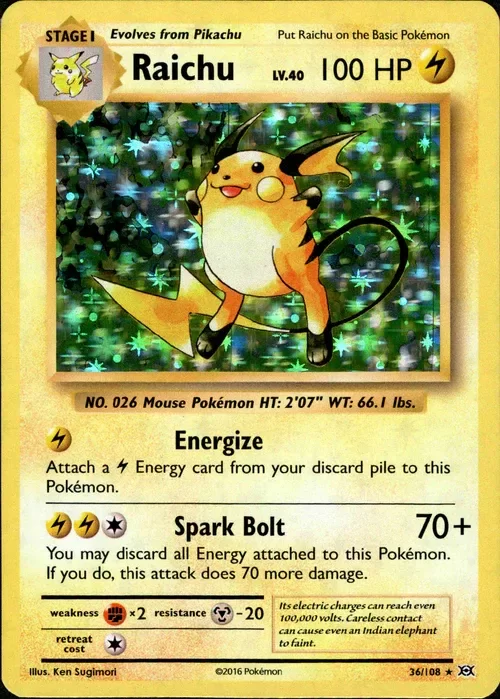 Producto - Raichu - 36/108 - Evolutions Holo